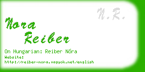 nora reiber business card